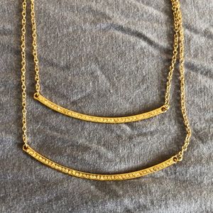 Double bar gold necklace